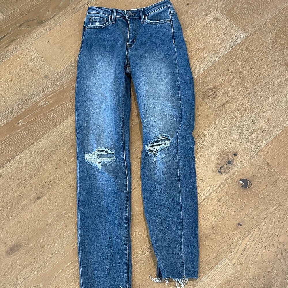 RSQ High Righ Straight Leg Unfinished Hem - Size 25
